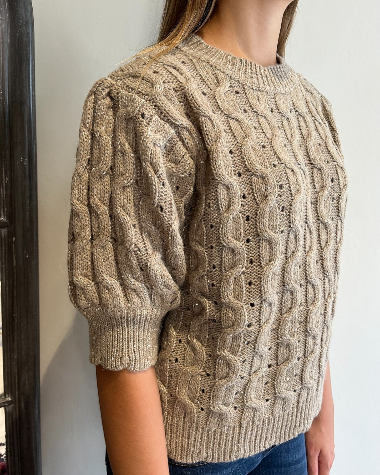 Maglia trecce lurex manica corta art. D80172 MOTEL