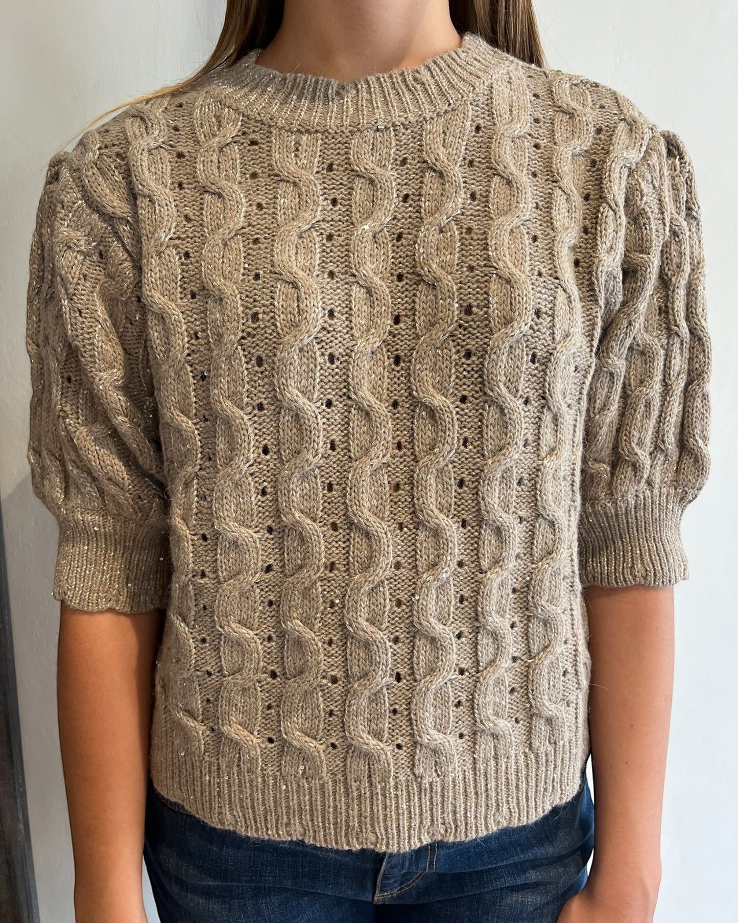 Maglia trecce lurex manica corta art. D80172 MOTEL