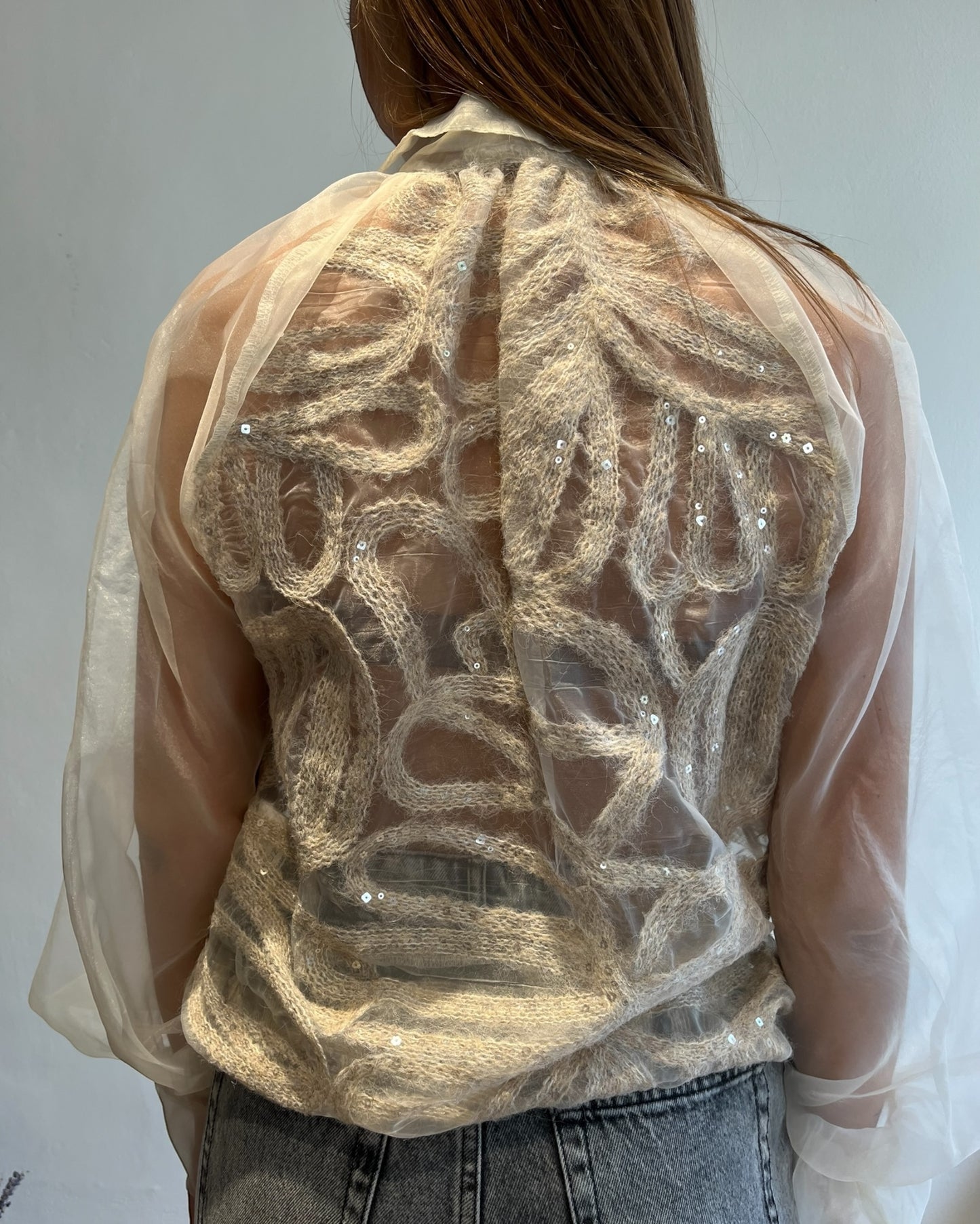 Camicia con ricami e tulle art. W25C028 MOTEL