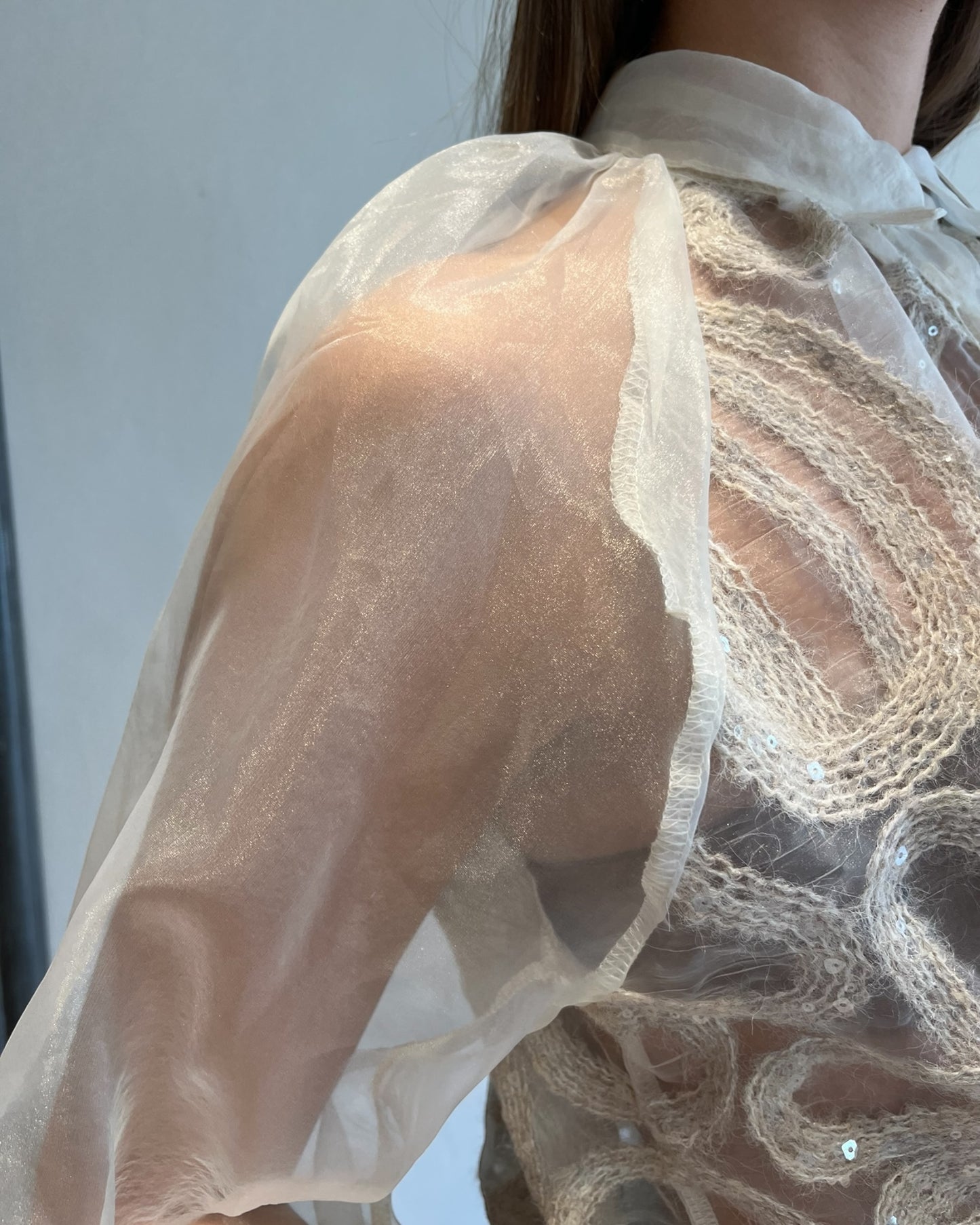 Camicia con ricami e tulle art. W25C028 MOTEL