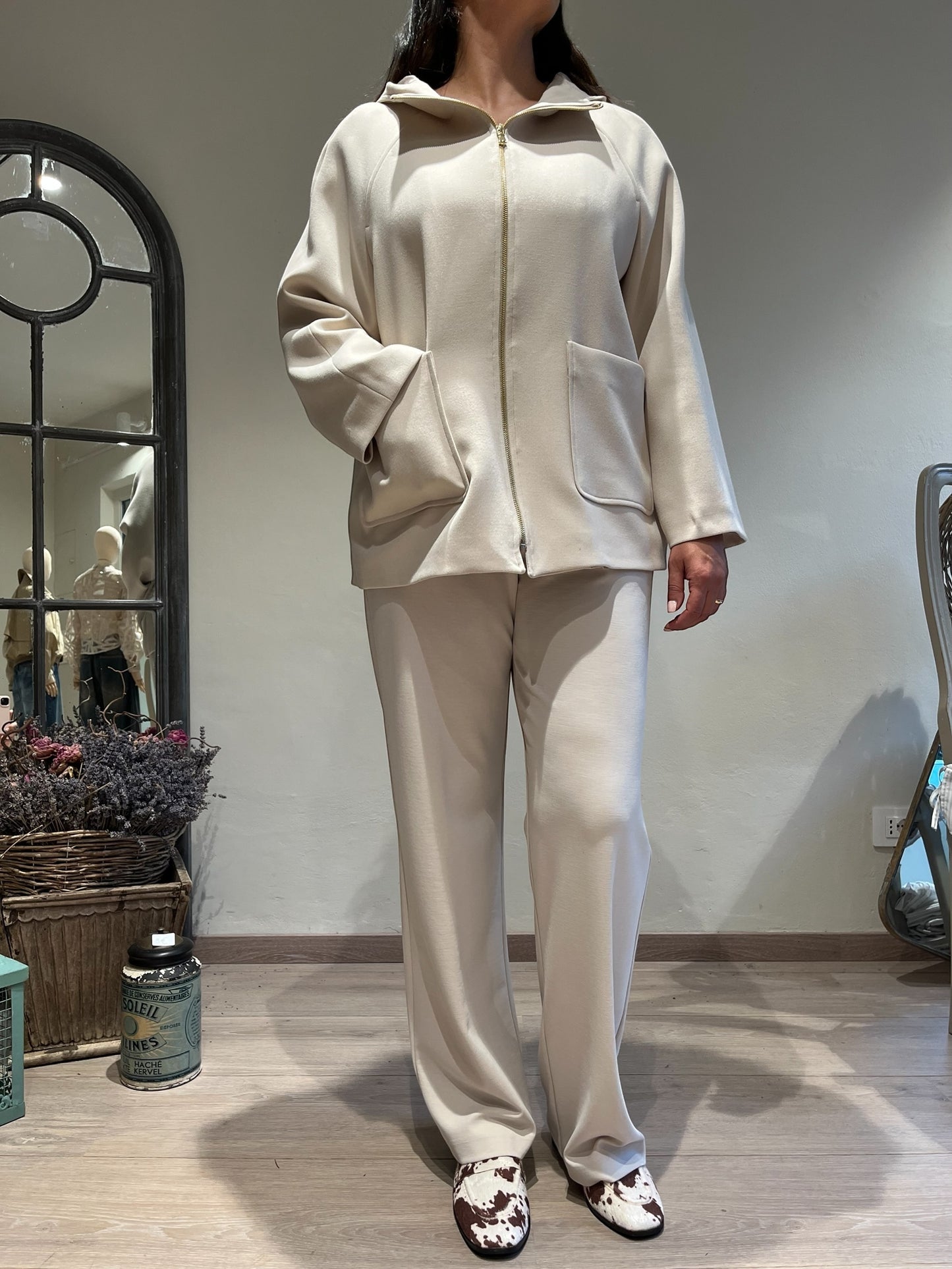 Pantalone dritto maglia cupro art.L12YBF GOLIA Lola di Sandro ferrone