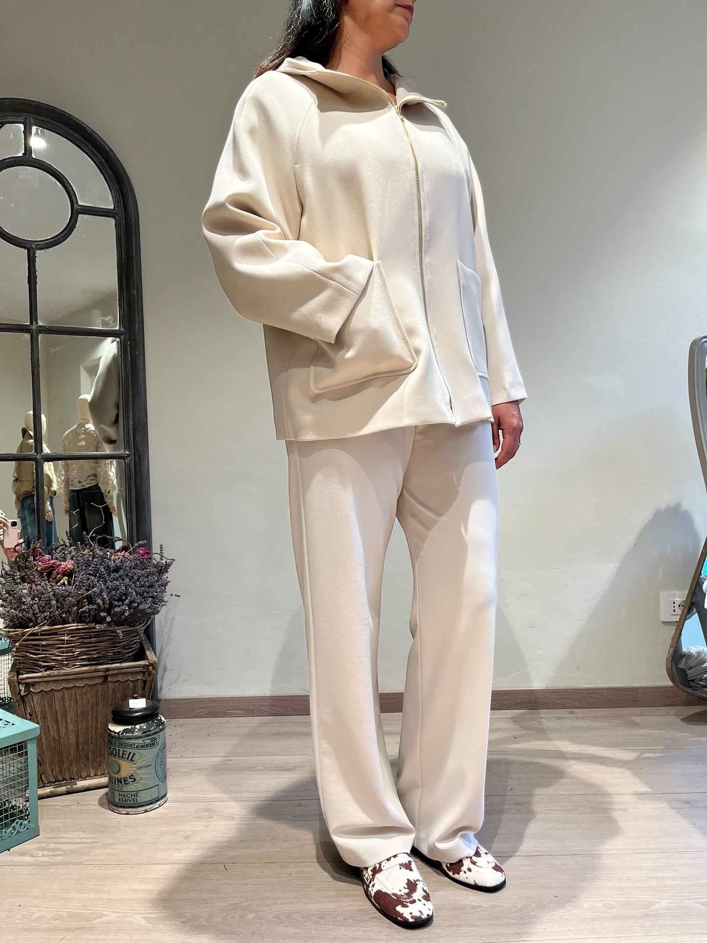Pantalone dritto maglia cupro art.L12YBF GOLIA Lola di Sandro ferrone