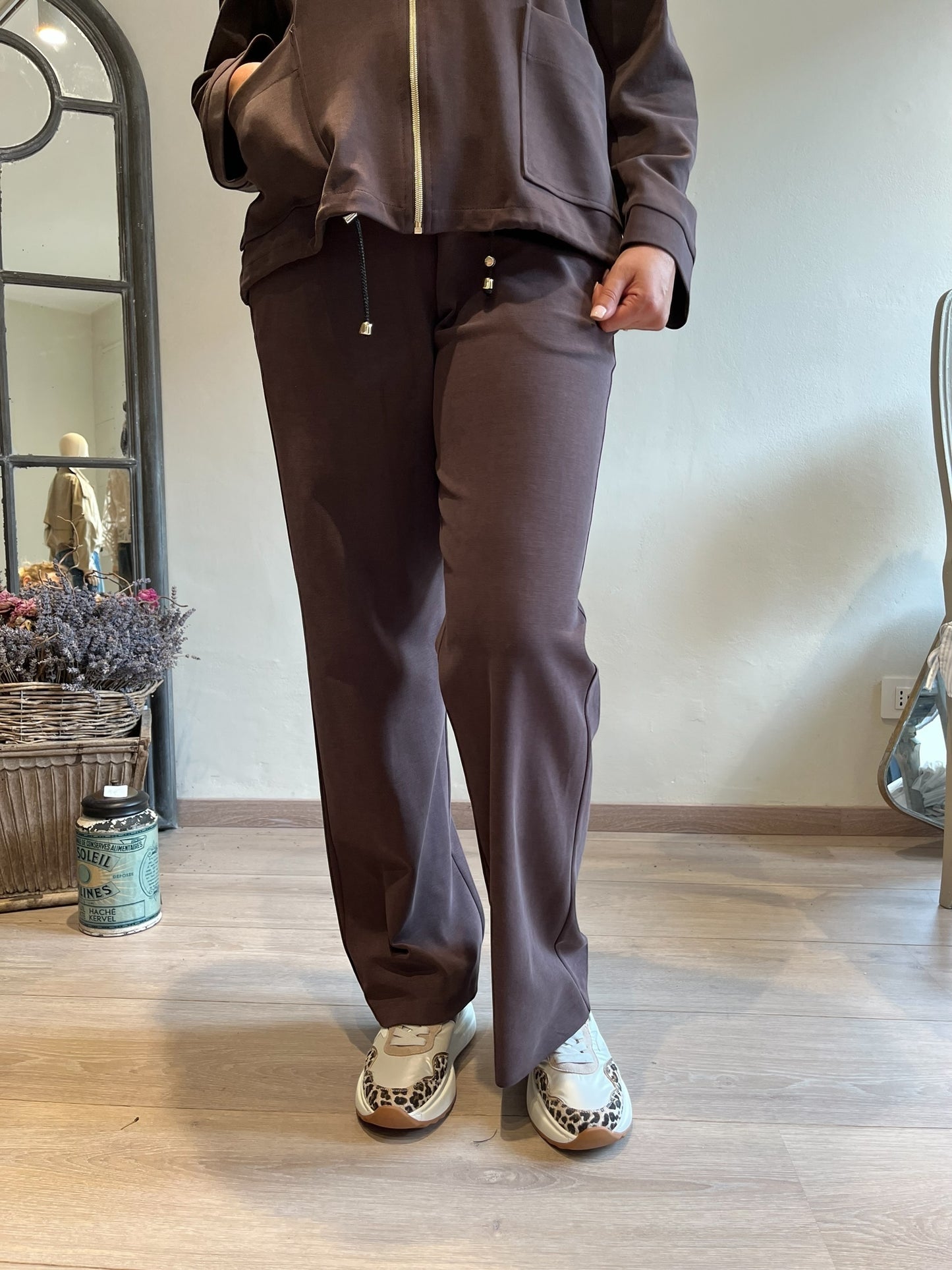 Pantalone dritto maglia cupro art.L12YBF GOLIA Lola di Sandro ferrone