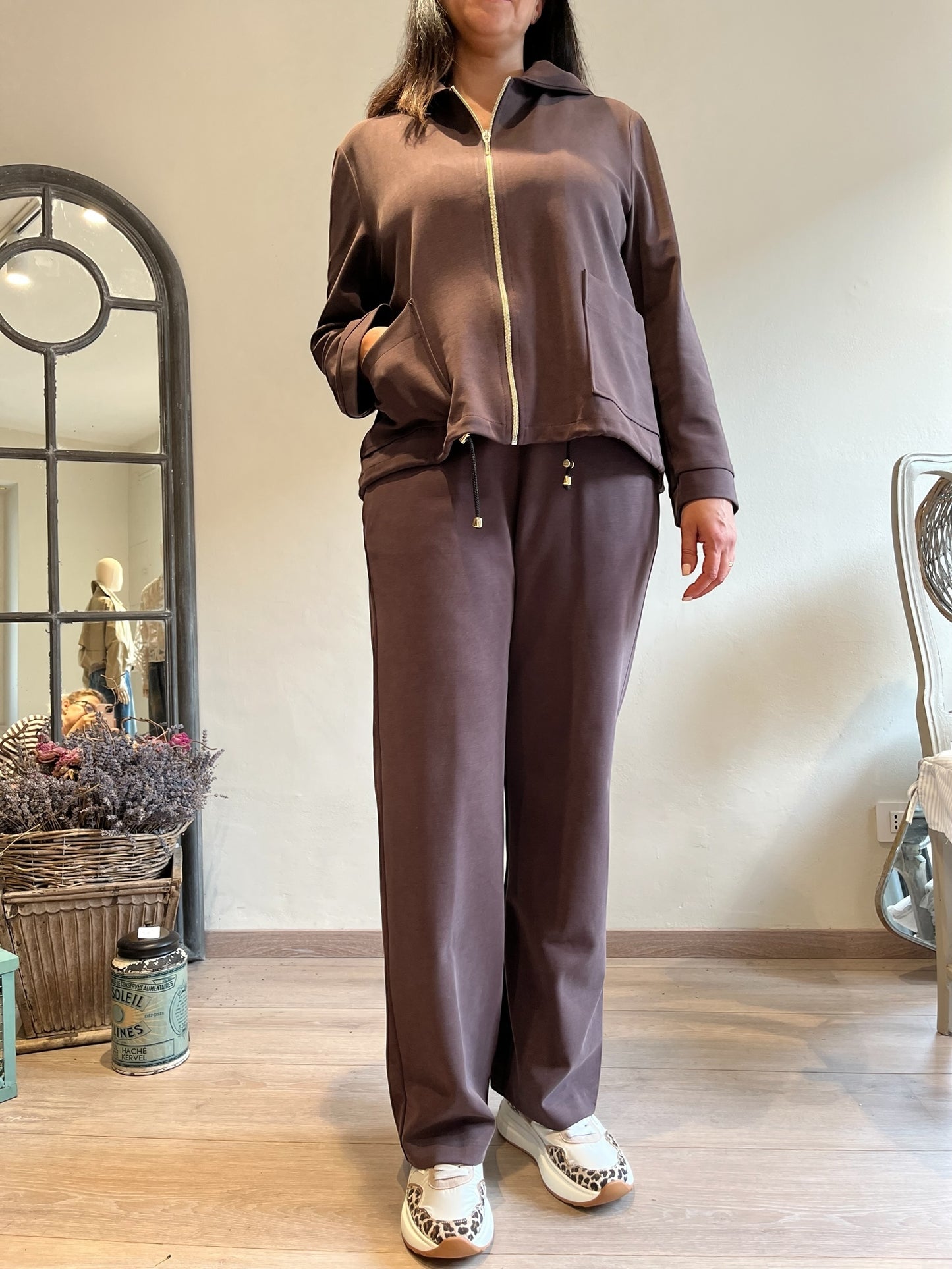 Pantalone dritto maglia cupro art.L12YBF GOLIA Lola di Sandro ferrone