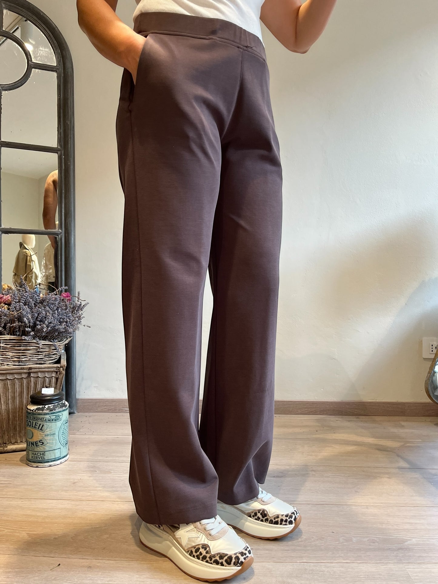 Pantalone dritto maglia cupro art.L12YBF GOLIA Lola di Sandro ferrone