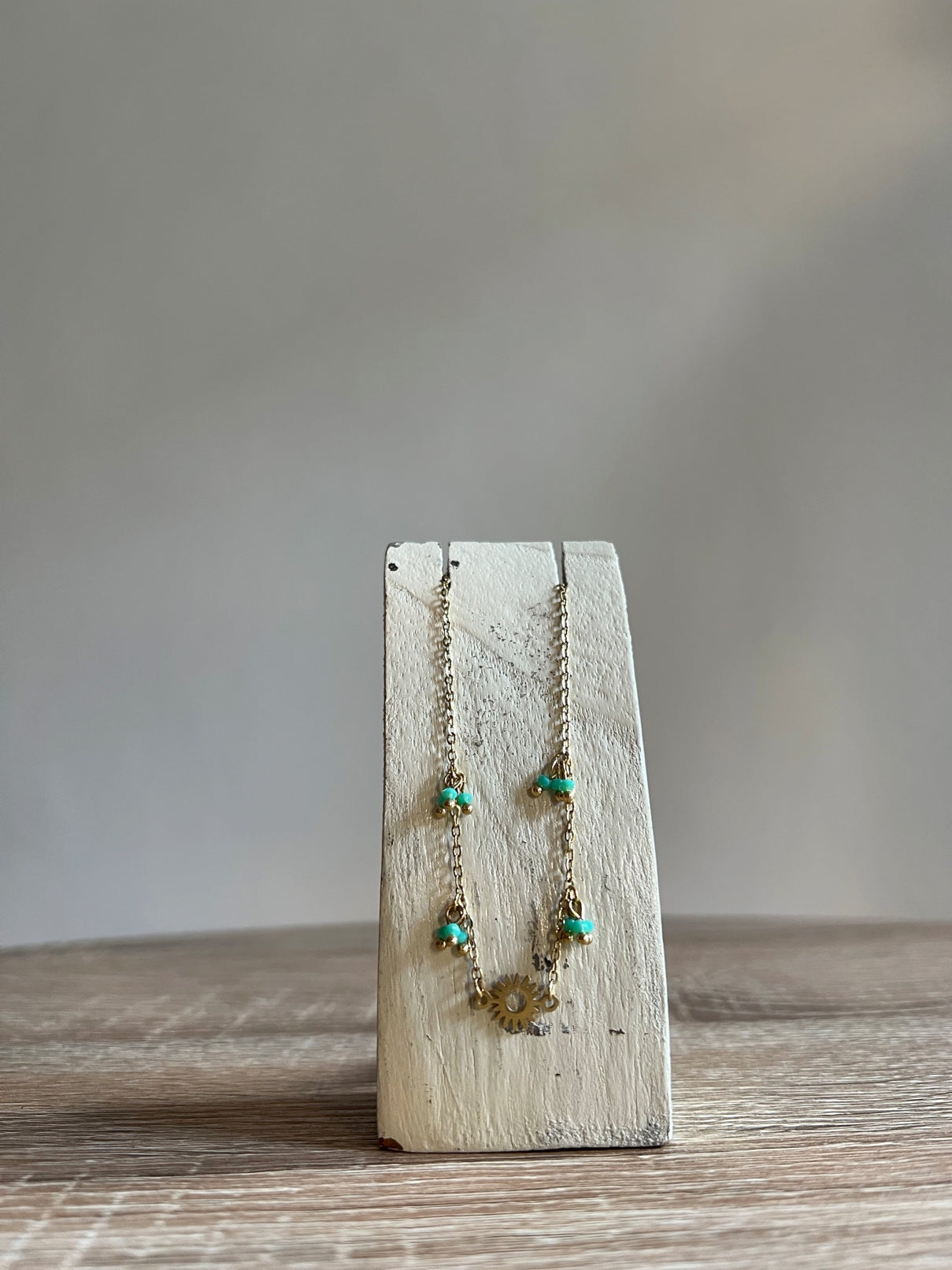 Bracciale con Perle Turchesi e Sole