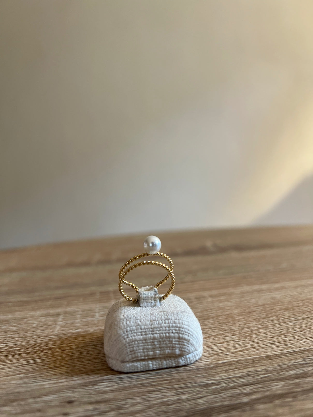 Anello Doppio con Perla