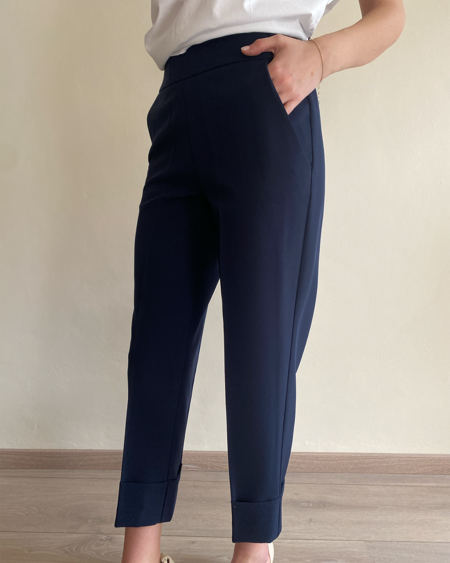 Pantalone basico con elastico e risvolto art. S39XBDFURFANTELLOTEC  SANDRO FERRONE