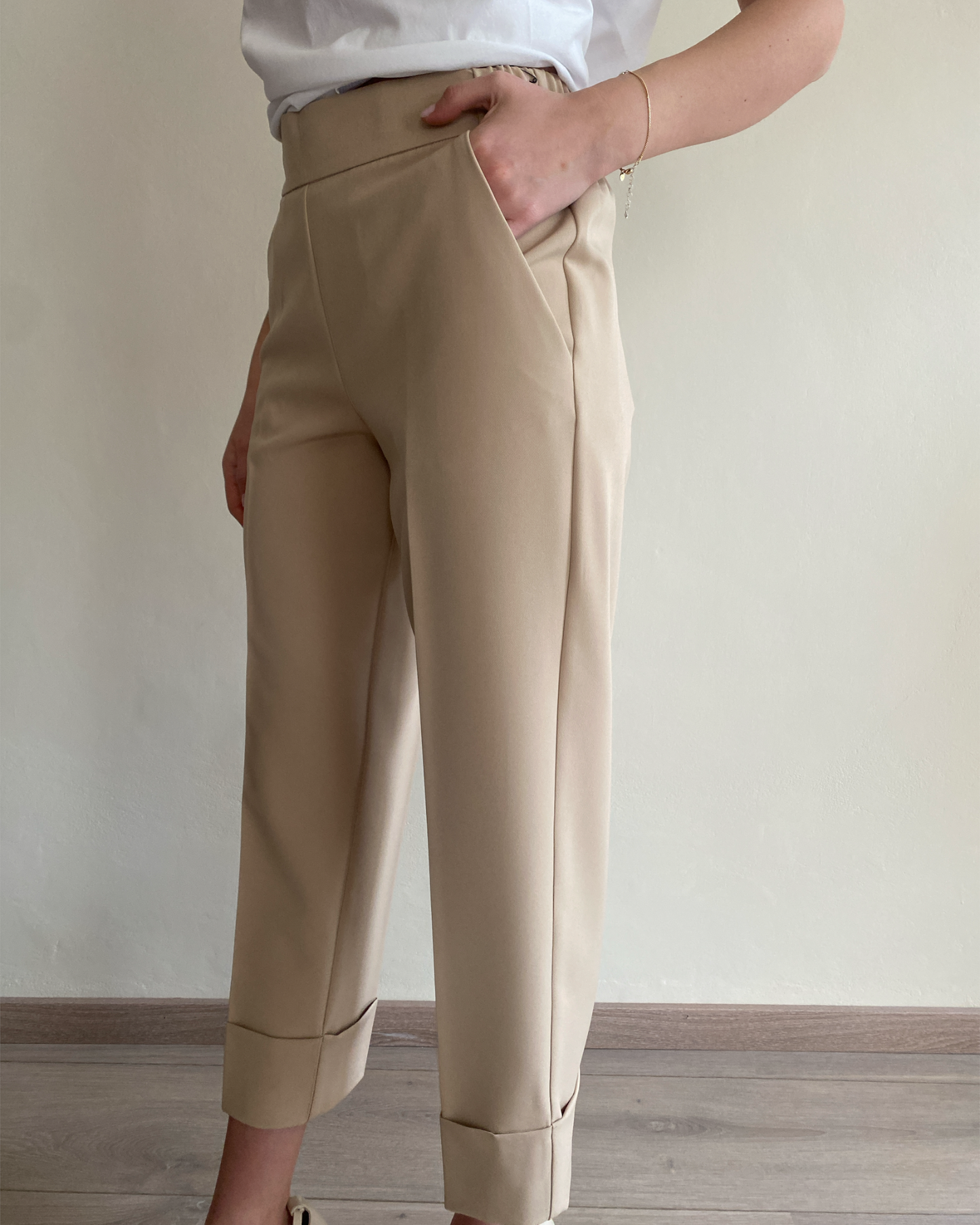 Pantalone basico con elastico e risvolto art. S39XBDFURFANTELLOTEC  SANDRO FERRONE