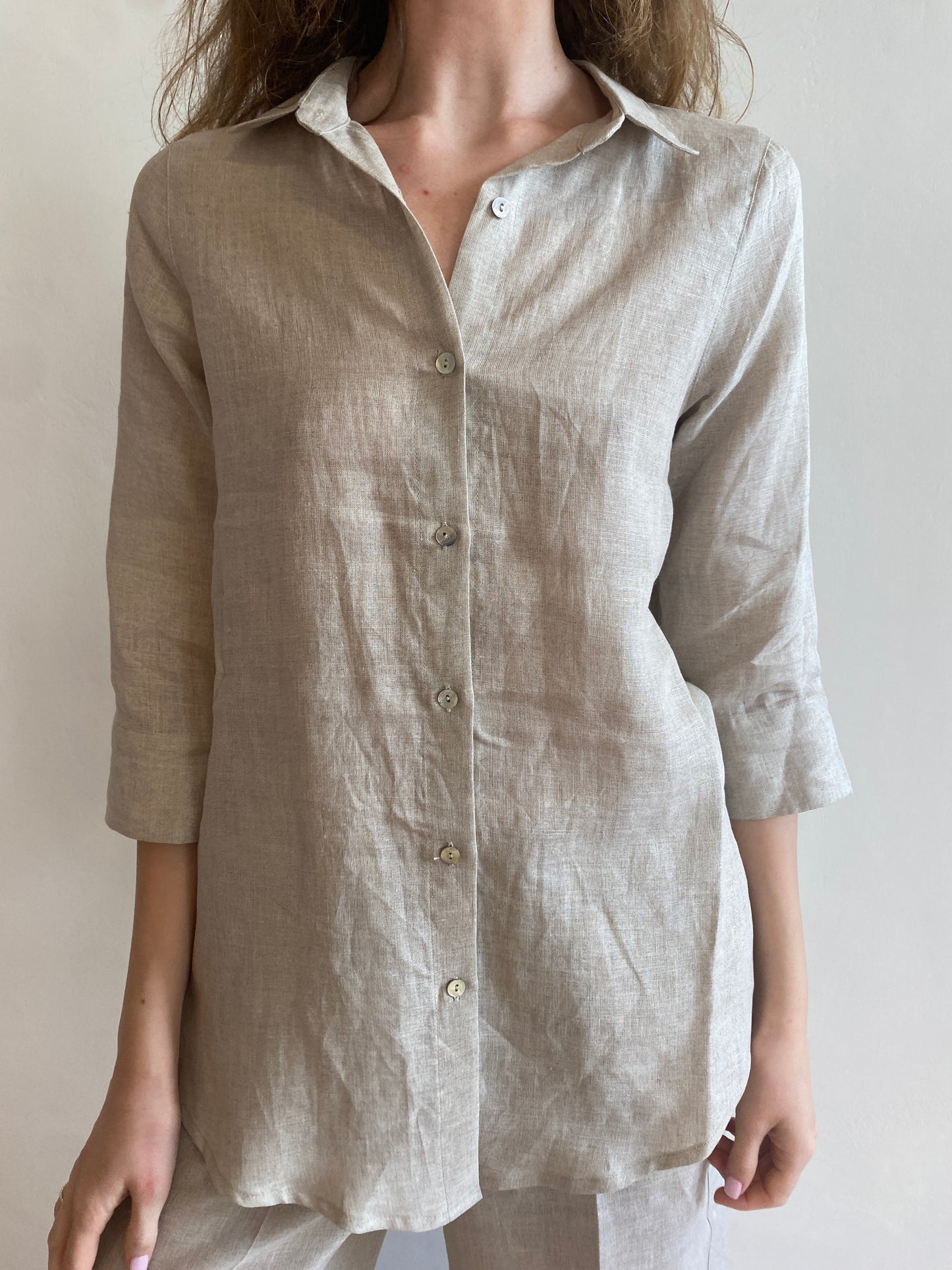Camicia in lino manica 3/4 art. Giulia CENTO LINO