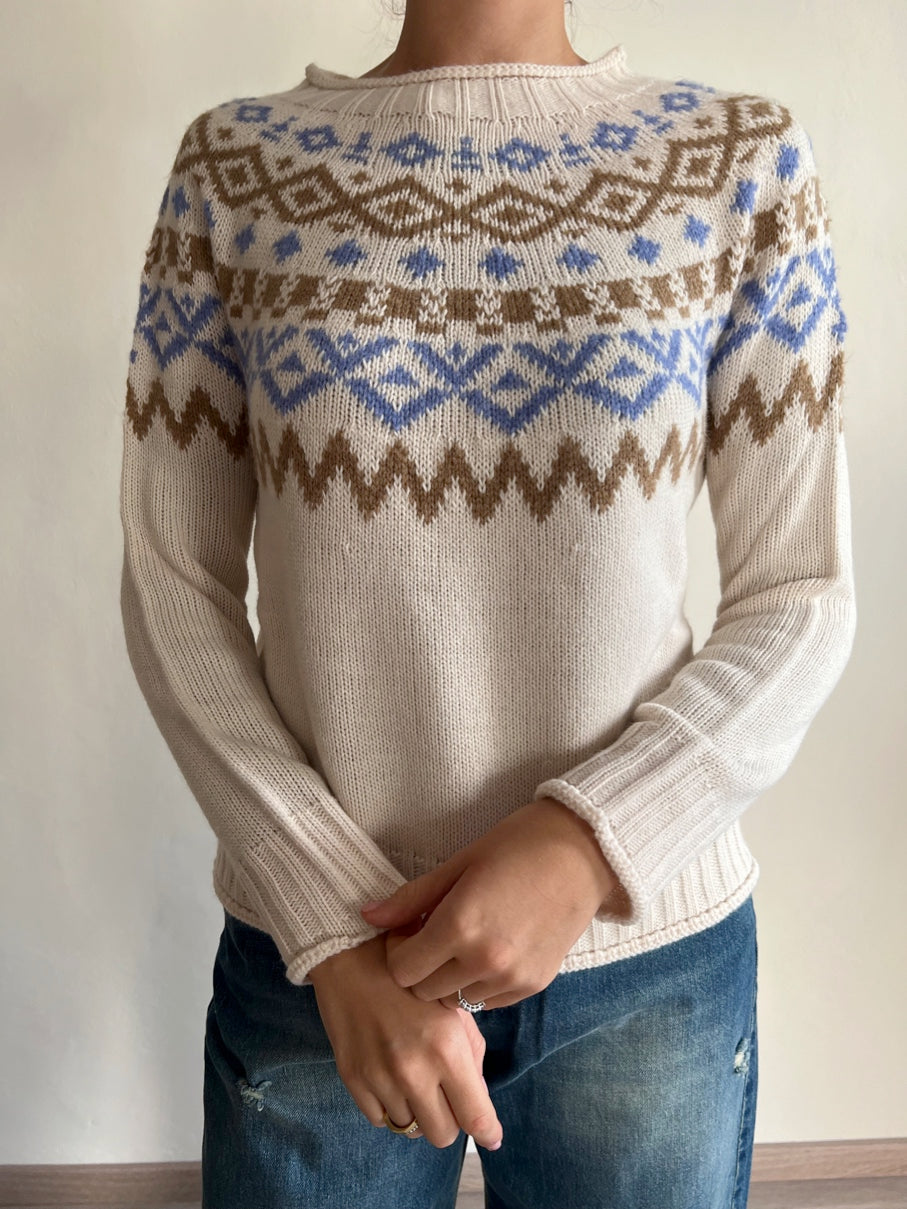 Maglia girocollo con stampe geometriche art. 981 UNA SU 10