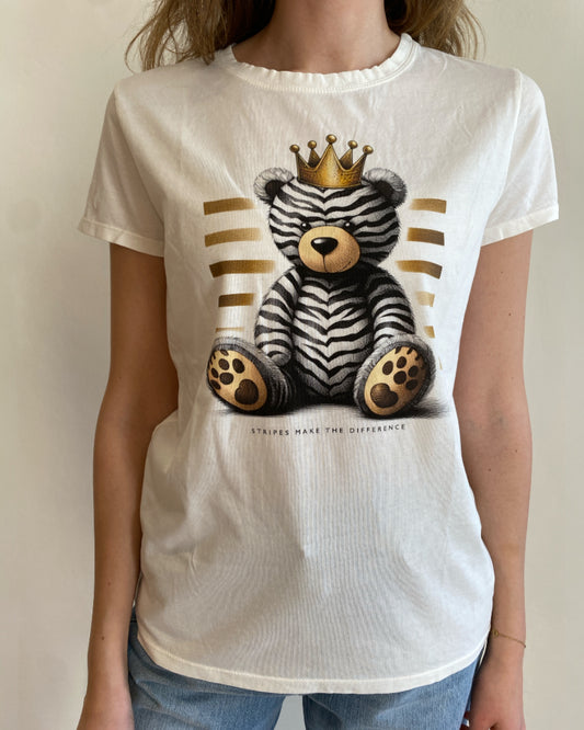 T-shirt con orso zebrato art. RB0585  VICOLO