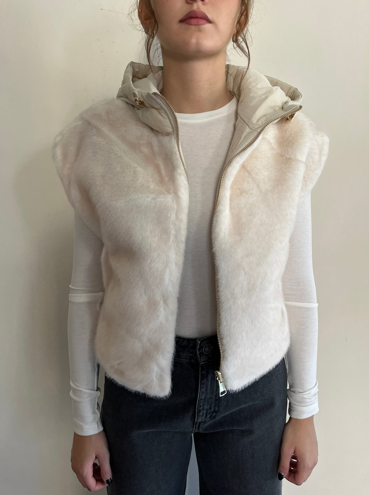 Gilet imbottito con eco fur art. GL0638 Cheap&Chic