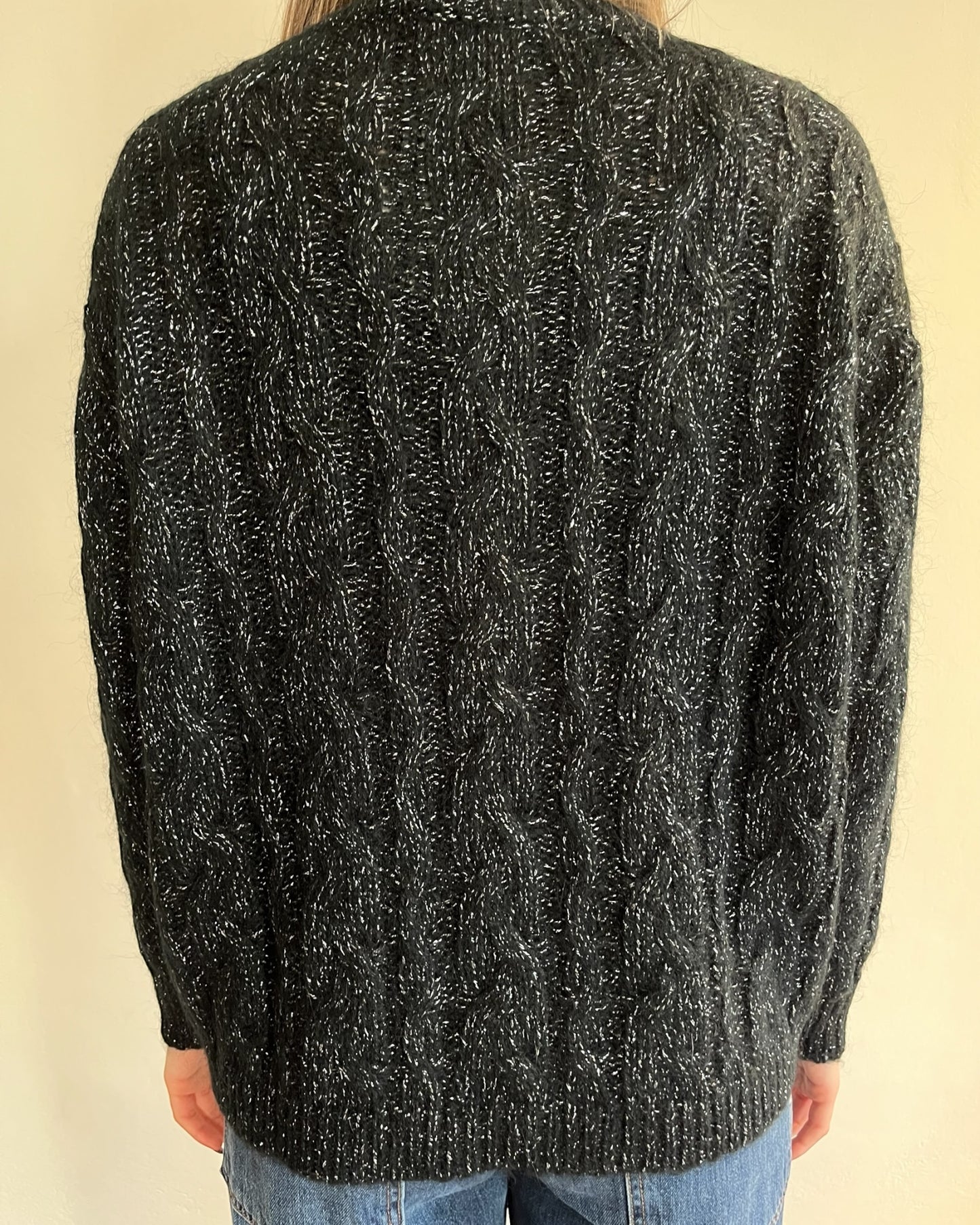 Maglia trecce con lurex e brillanti art. 33068F VICOLO