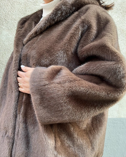 Ecopelliccia over con cappuccio Art. 25W.NL.059.01 SATINETTE