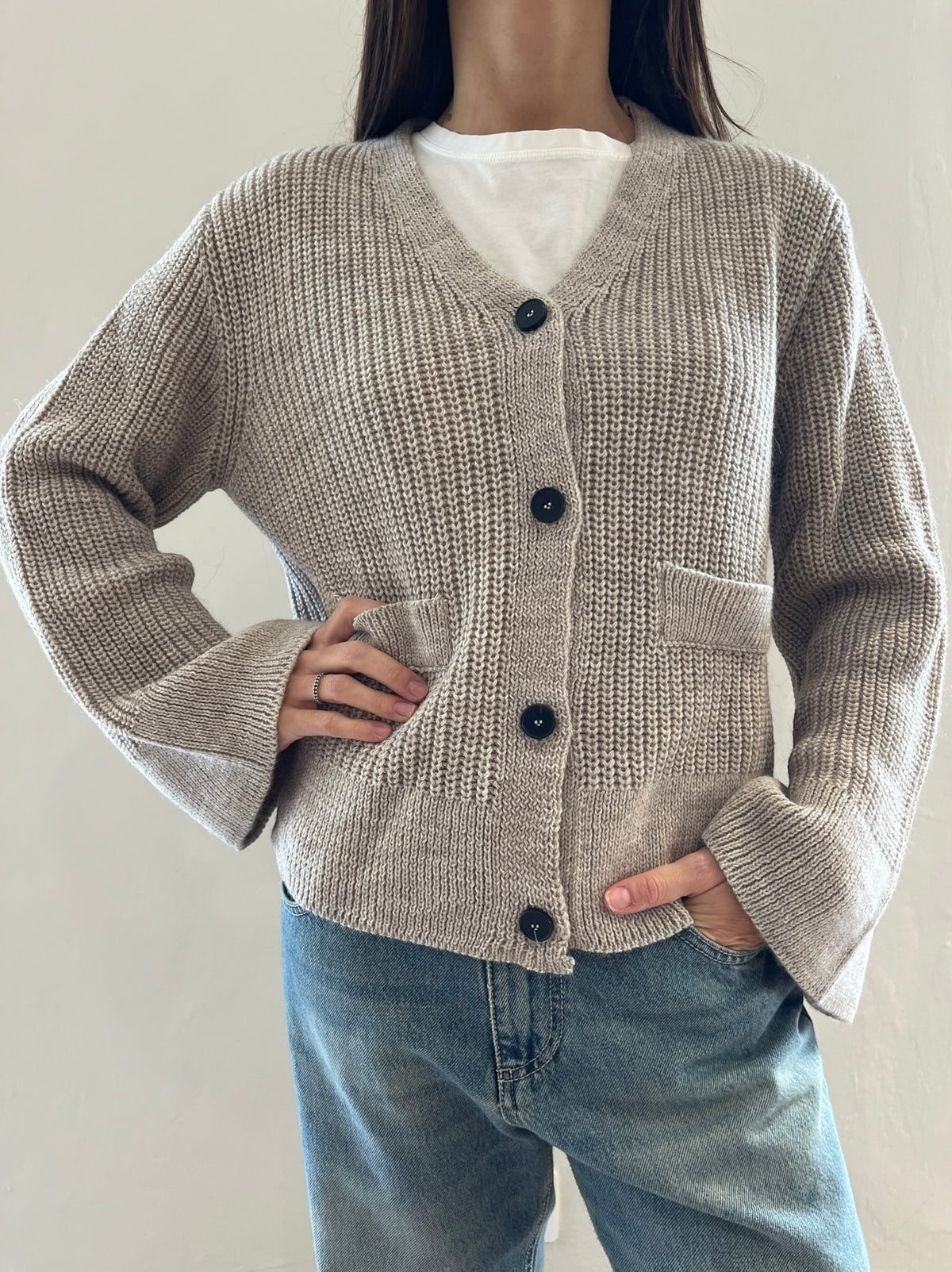Cardigan a maglia inglese con manica ampia art. 5AC5034 VICOLO