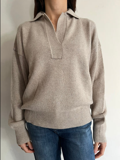 Maglia oversize scollo a V con colletto art.7AC7021 VICOLO