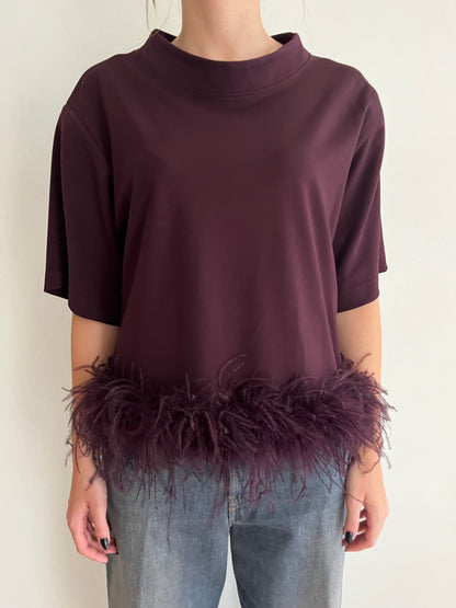 T-shirt con piume art. TAK7MHZ IMPERIAL