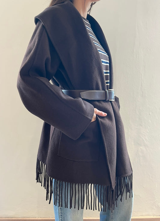 Cappotto co frange e cinta art.TAC0072 VICOLO
