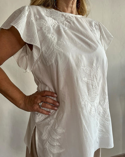 Blusa manica corta con ricami art. A932 PUNTO I.C