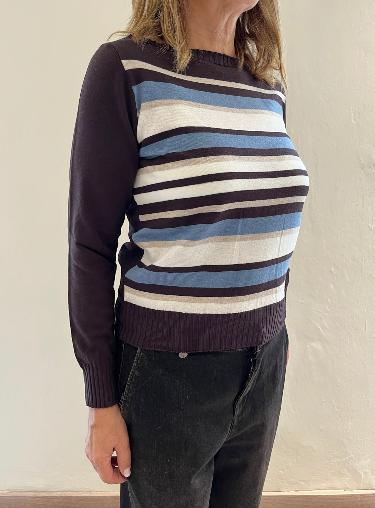 Maglia girocollo a righe slim Art.AI51162 SARAH ALLISON’S
