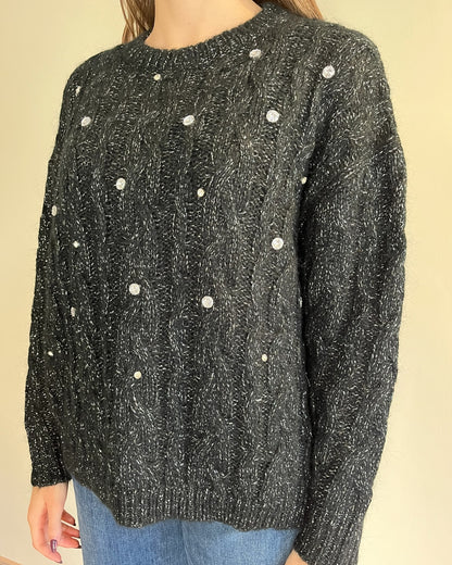 Maglia trecce con lurex e brillanti art. 33068F VICOLO