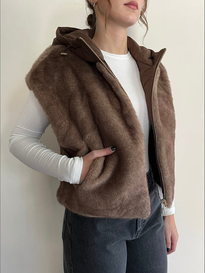 Gilet imbottito con eco fur art. GL0638 Cheap&Chic