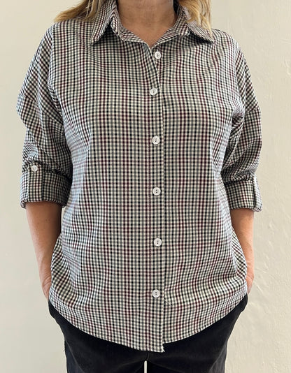 Camicia in fantasia micro-check art. Quaderno Scenario