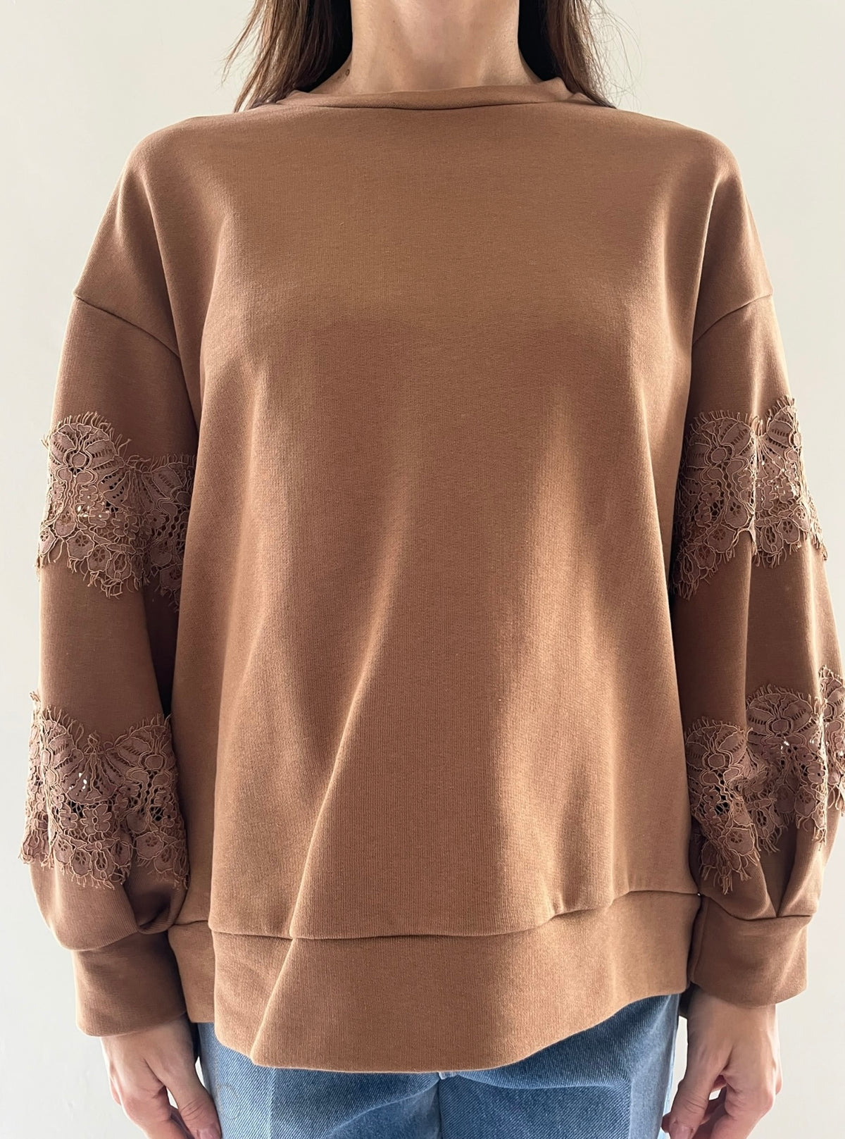 Felpa con inserti in pizzo art. FAU6KGS DIXIE