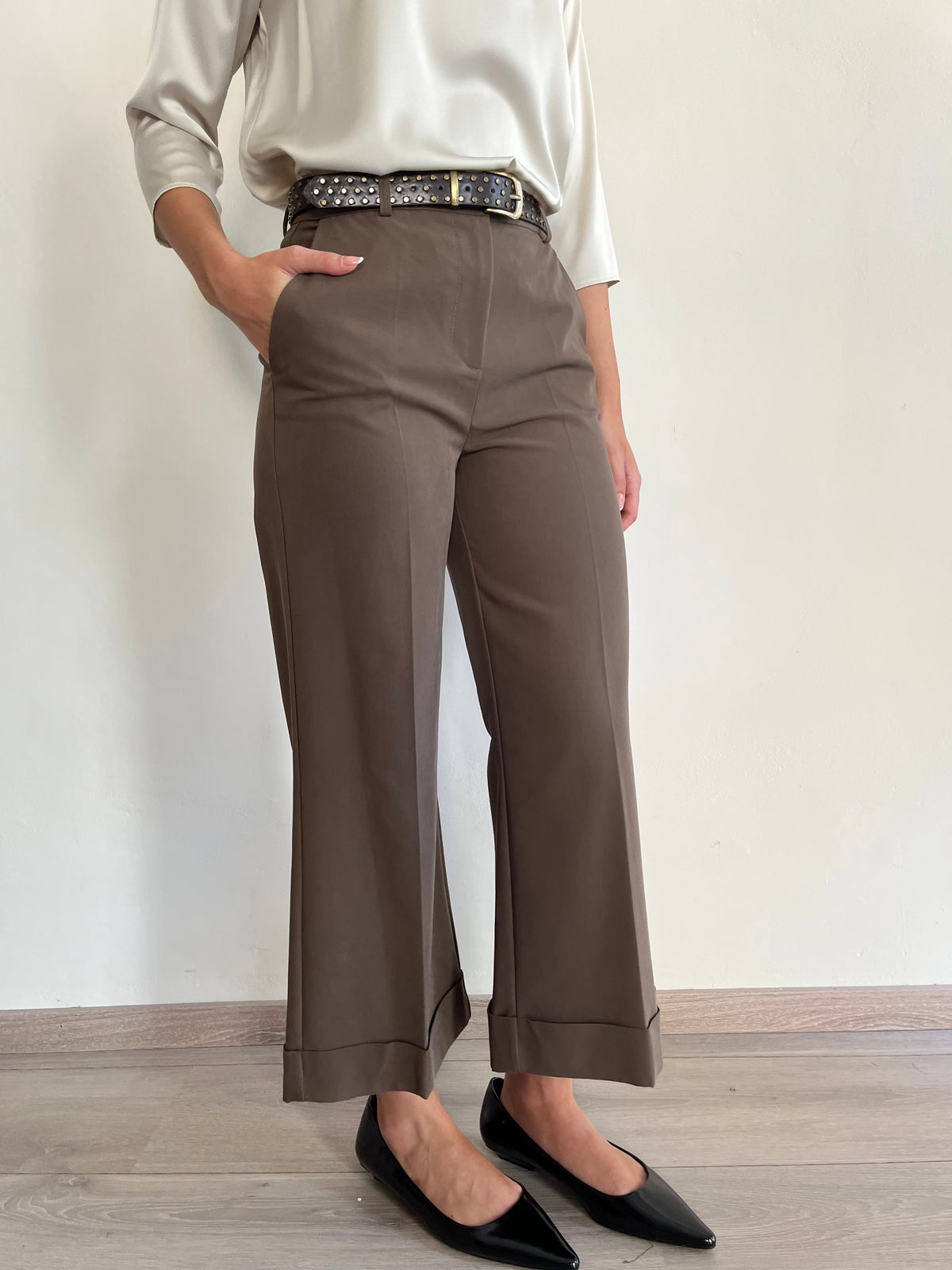 Pantalone con risvolto e cinta art. P212B031A Dixie