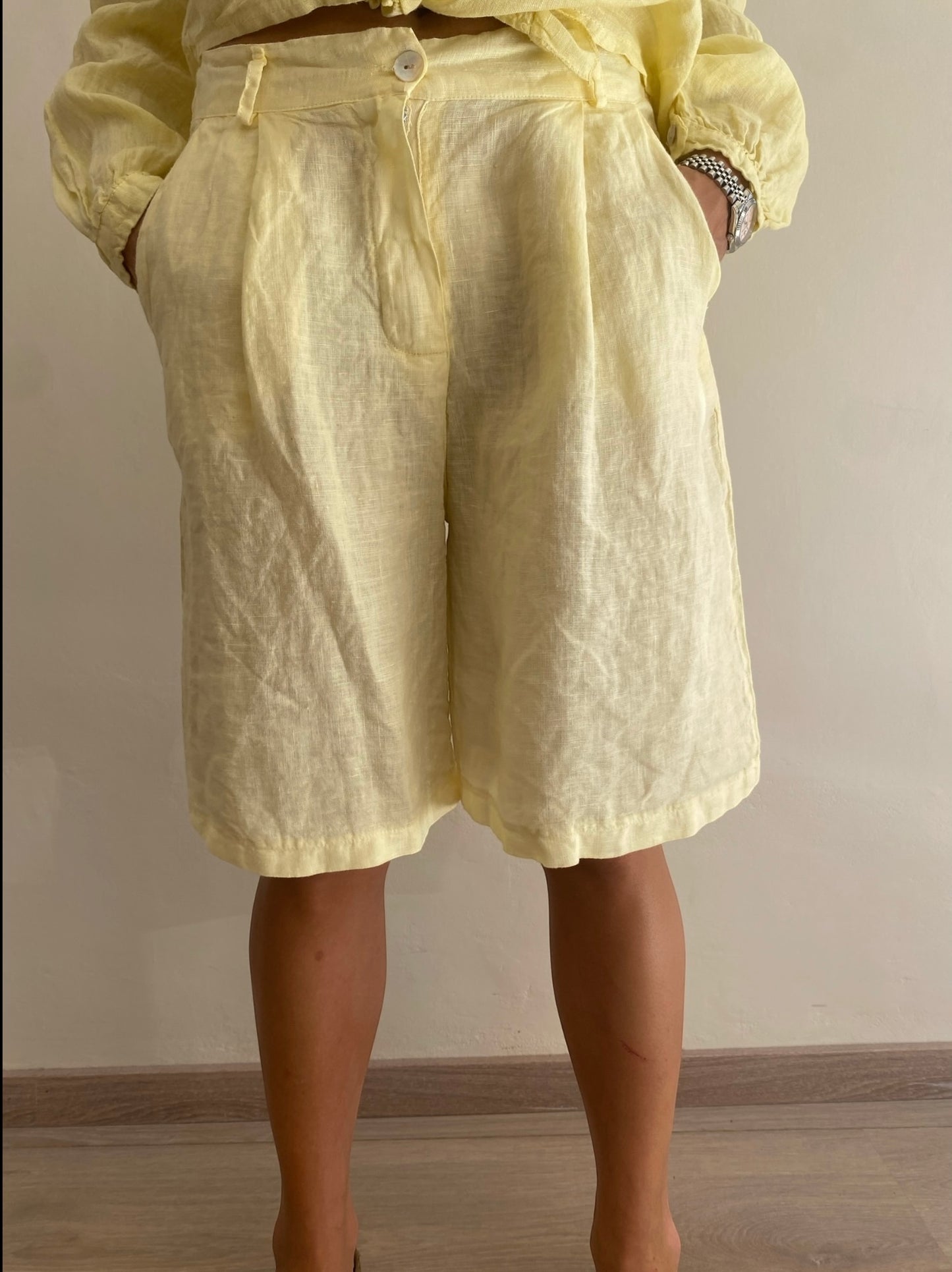 Bermuda con pence art.8482 100% Lino CHEAP&CHIC