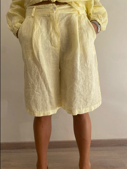 Bermuda con pence art.8482 100% Lino CHEAP&CHIC