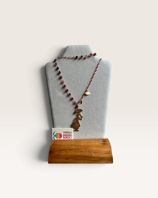 Collana rosario lunga con doppia pietra BARBARA BURGIO