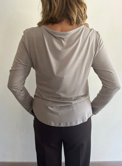 Blusa effetto raso con maniche e retro in jersey art. S7YGMINORI Sandro FERRONE