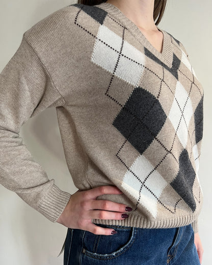 Maglia rombi scollo V art. D82036 TENSIONE IN