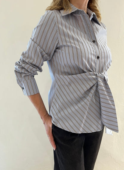Camicia gessata con fiocco art. 1910 Lazzerini Tiziana