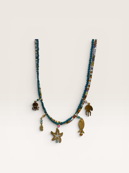 Collana con doppia fila di cristalli e charm BARBARA BURGIO