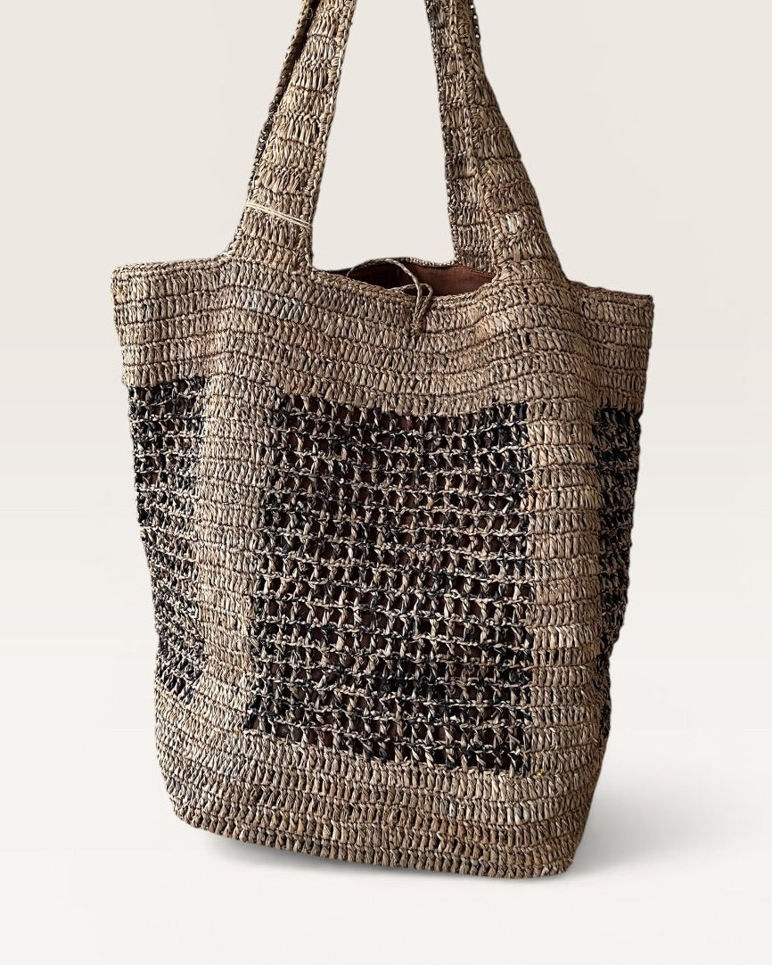 Borsa in rafia con 2 colori NATURELLEMENT