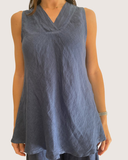 Top lino scollo V art. 6294 CHEAP&CHIC