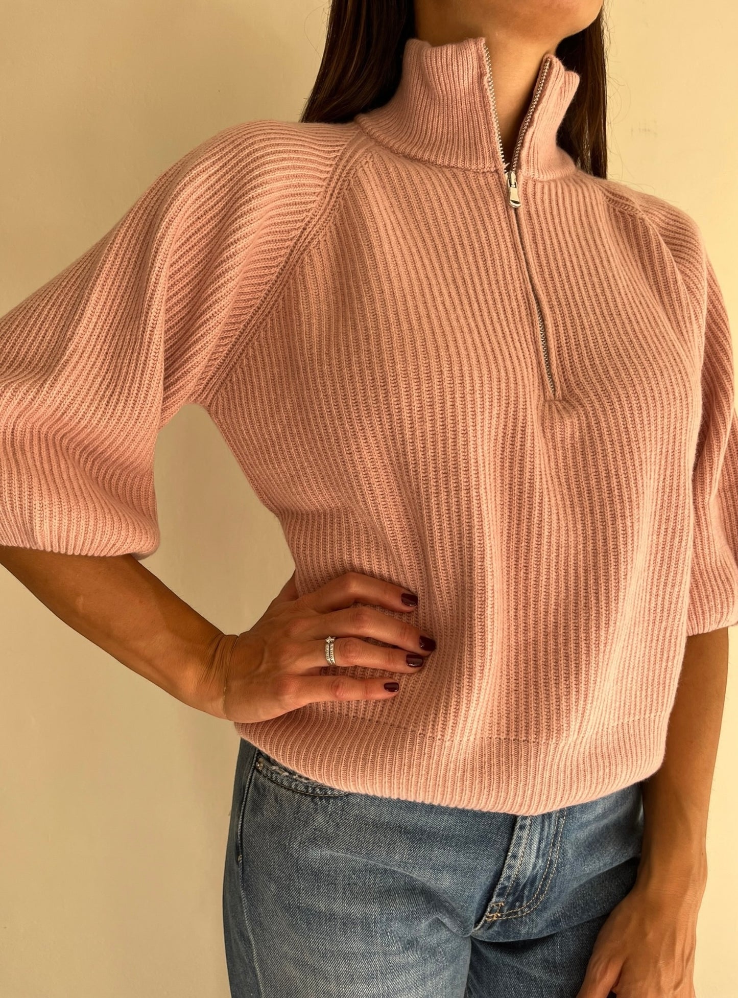 Lupetto mezza zip a maglia inglese art. D82217 Tensione In