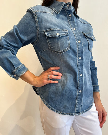 Camicia jeans con automatici art. C507610550 PLEASE