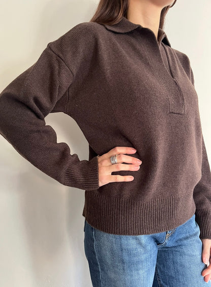 Maglia oversize scollo a V con colletto art.7AC7021 VICOLO