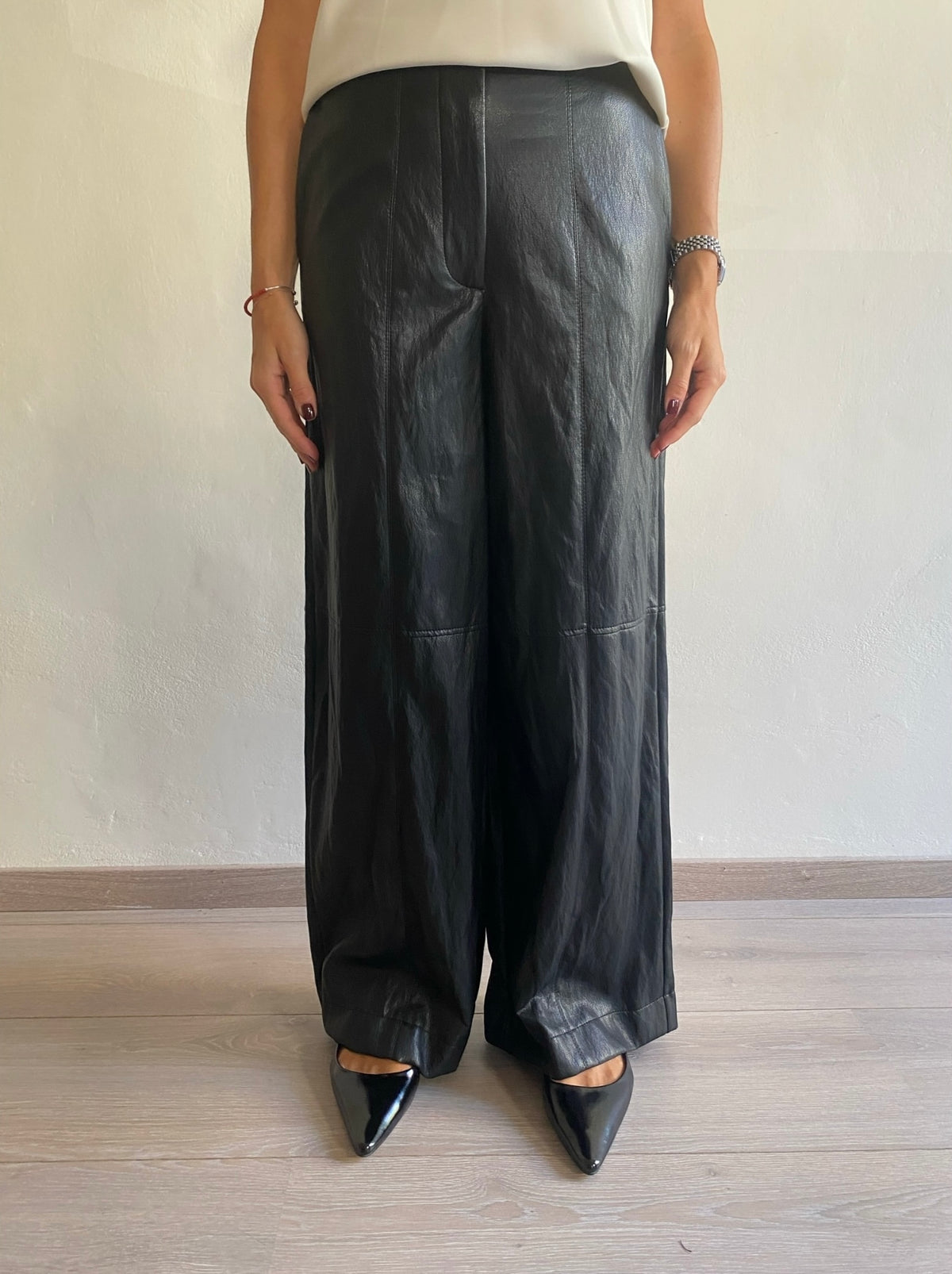 Pantalone palazzo in eco pelle art. PDT62B0A DIXIE