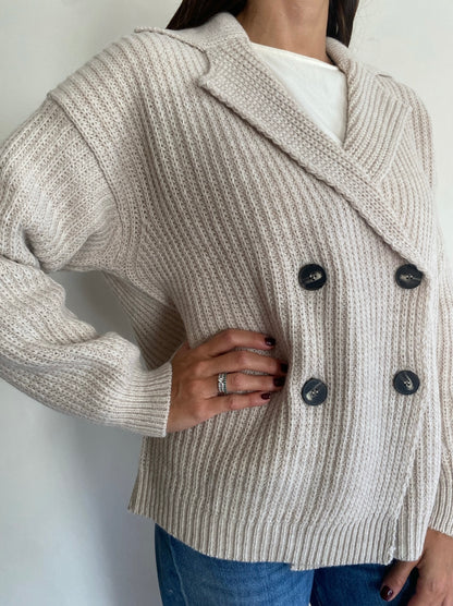 Cardigan a doppio petto a maglia inglese art. D81314 Tensione In