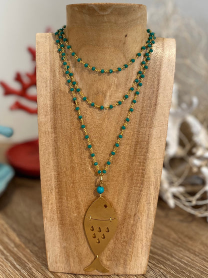 Collana rosario con pesce BARBARA BURGIO