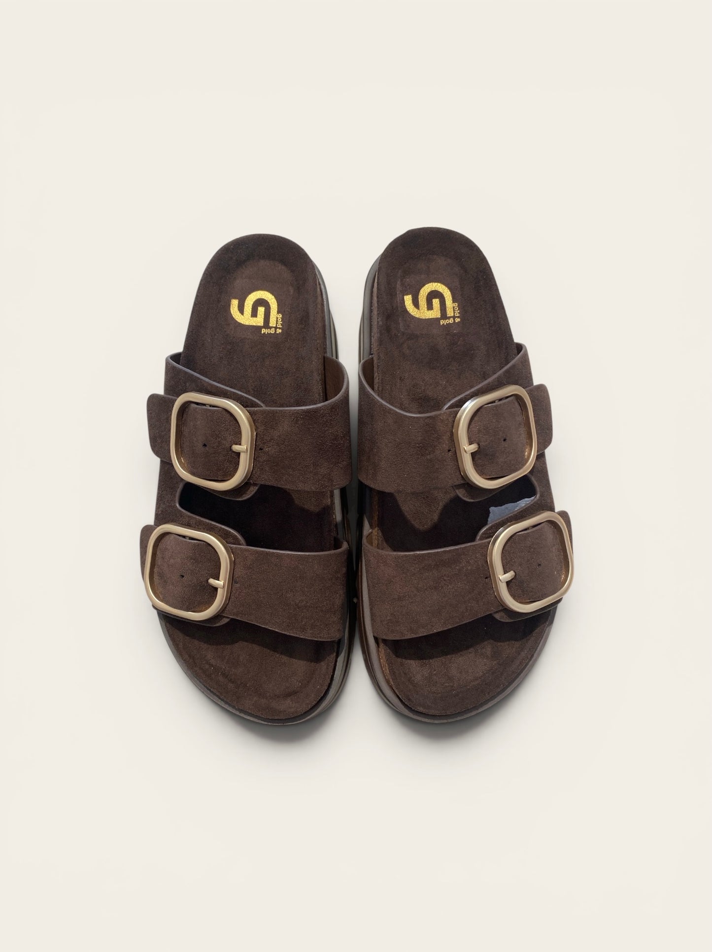 Sandalo platform con fasce effetto suede art.GW412 GOLD&GOLD