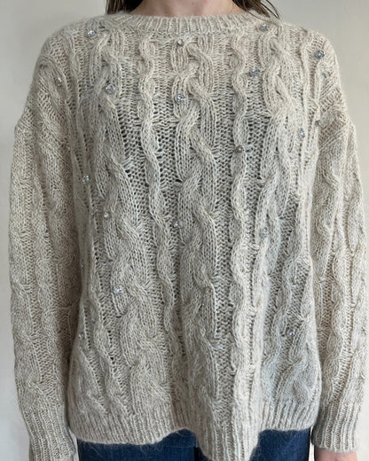 Maglia trecce con lurex e brillanti art. 33068F VICOLO