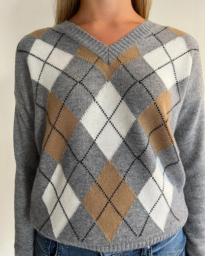 Maglia rombi scollo V art. D82036 TENSIONE IN