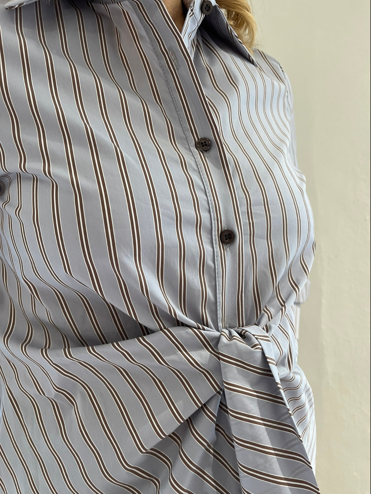 Camicia gessata con fiocco art. 1910 Lazzerini Tiziana
