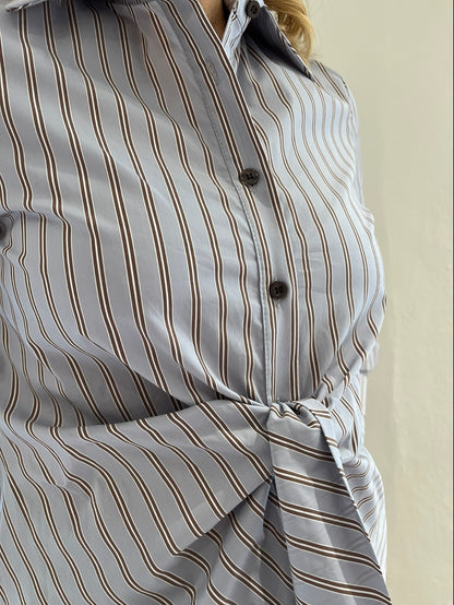 Camicia gessata con fiocco art. 1910 Lazzerini Tiziana